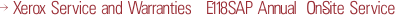Xerox Service and Warranties E118SAP Annual On-Site Service