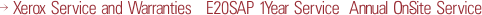 Xerox Service and Warranties E20SAP 1Year Service Annual On-Site Service